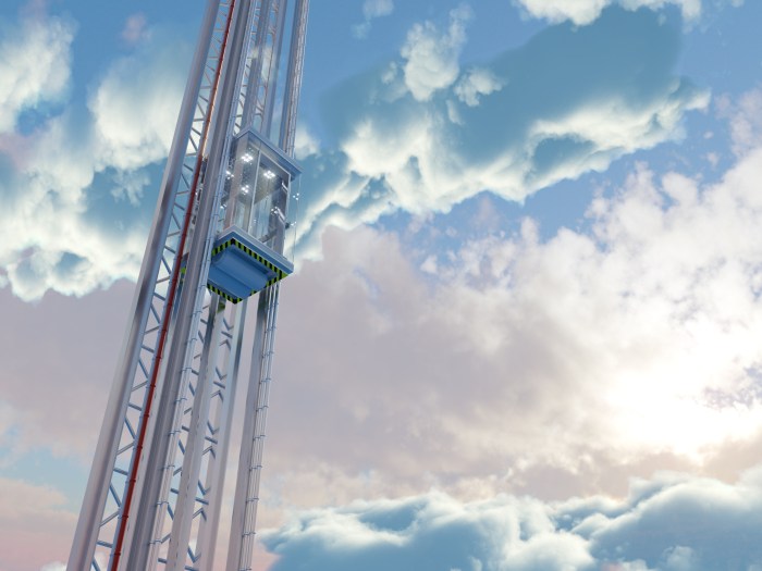 los ascensores espaciales podrian estar cada vez mas cerca empty sky elevator concept on the  background composition
