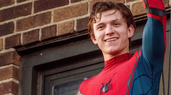 Una imagen de Tom Holland caracterizado como Spider-Man