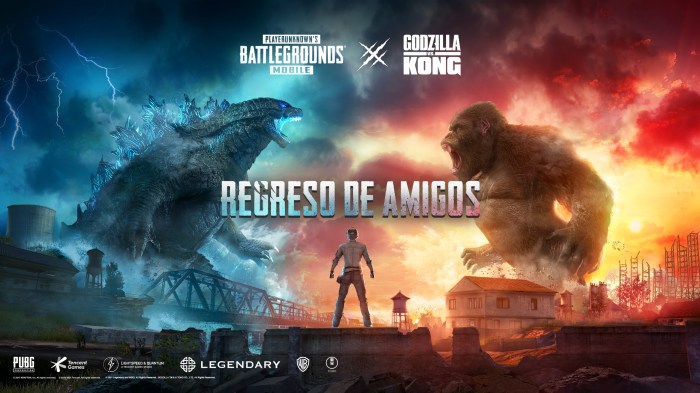 Una imagen promocional de Godzilla vs. Kong en PUGB Mobile
