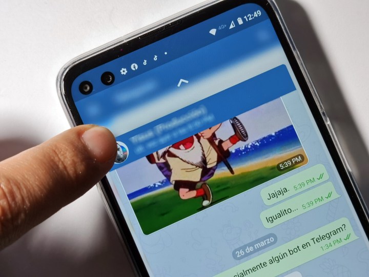 Vista previa de un chat en Telegram