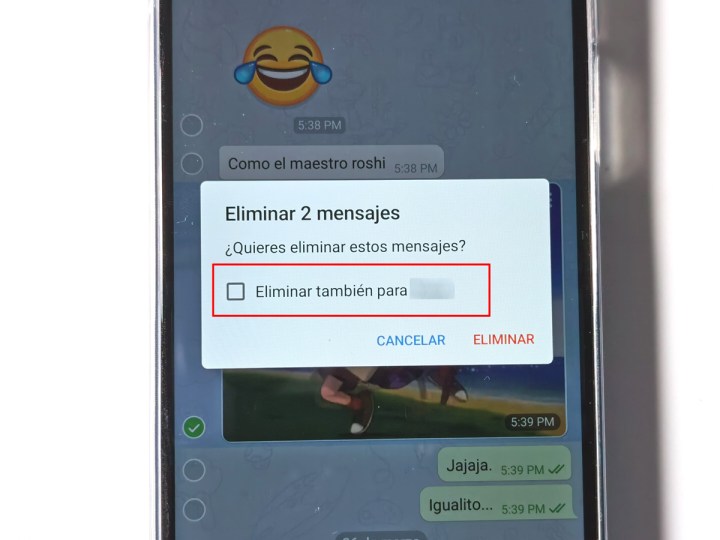 Eliminar mensajes en Telegram