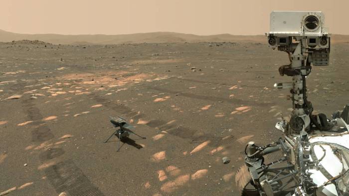 El rover Perseverance se toma una selfi junto al pionero helicóptero Ingenuity en Marte