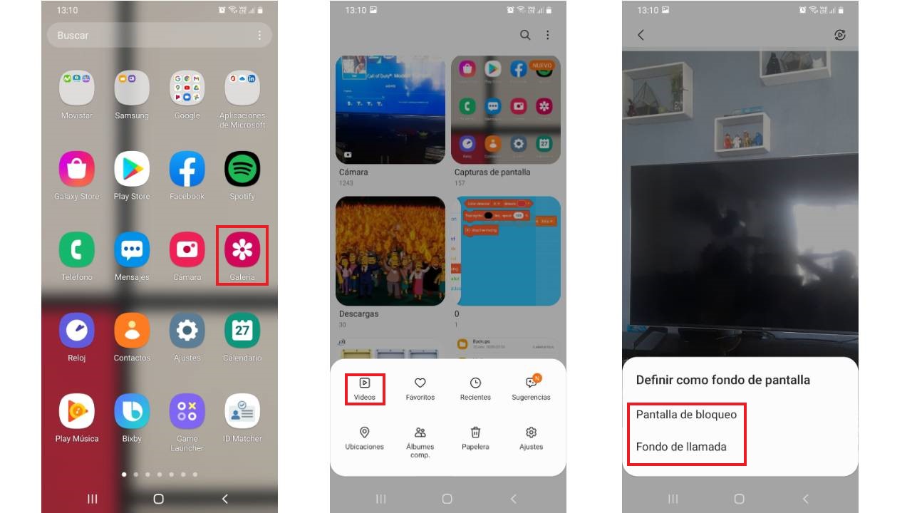 Como poner un video como fondo de pantalla en un celular Samsung