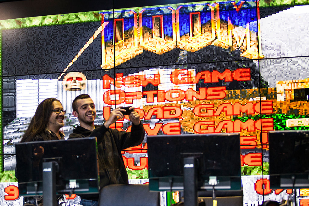 John Romero durante la Milan Games Week de 2016
