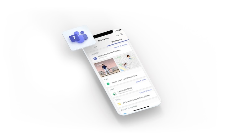 Celular mostrando logo de Teams