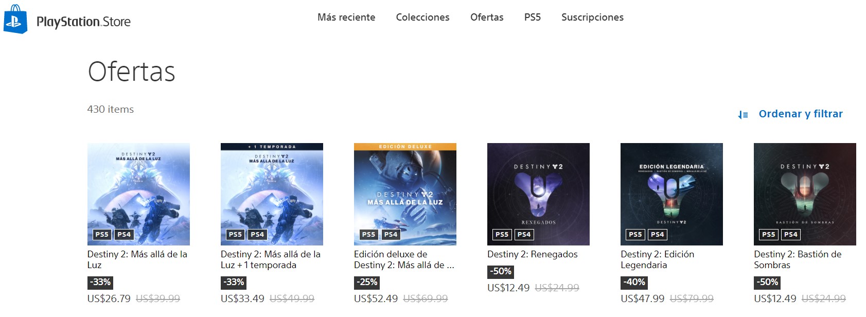 Una imagen de la PlayStation Store
