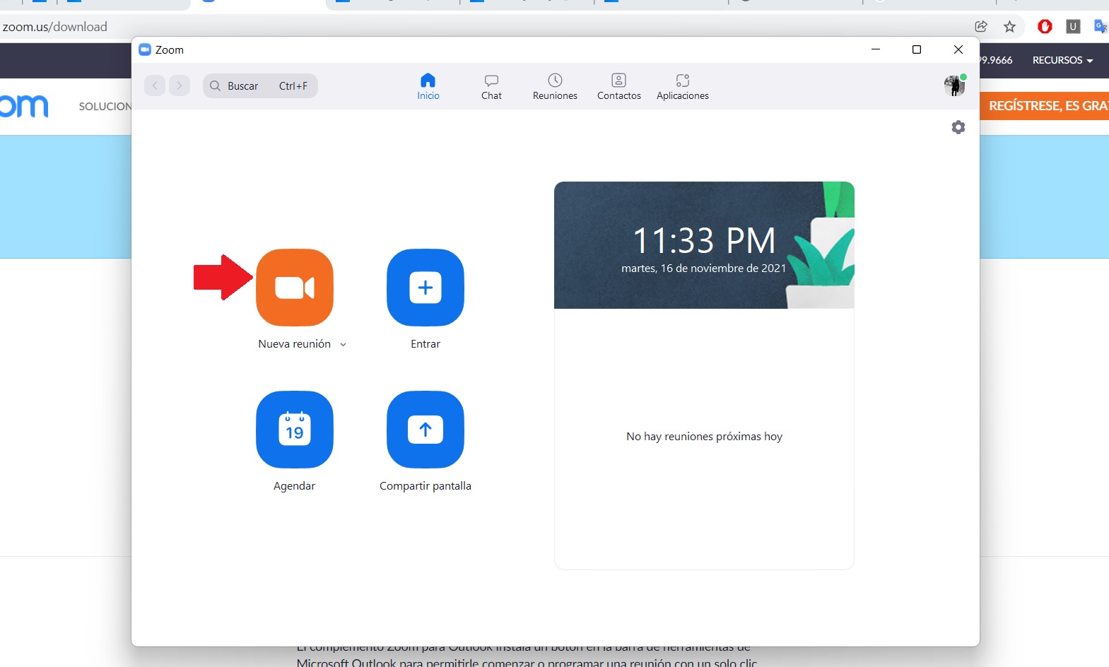 Cómo crear una nueva reunión en Zoom