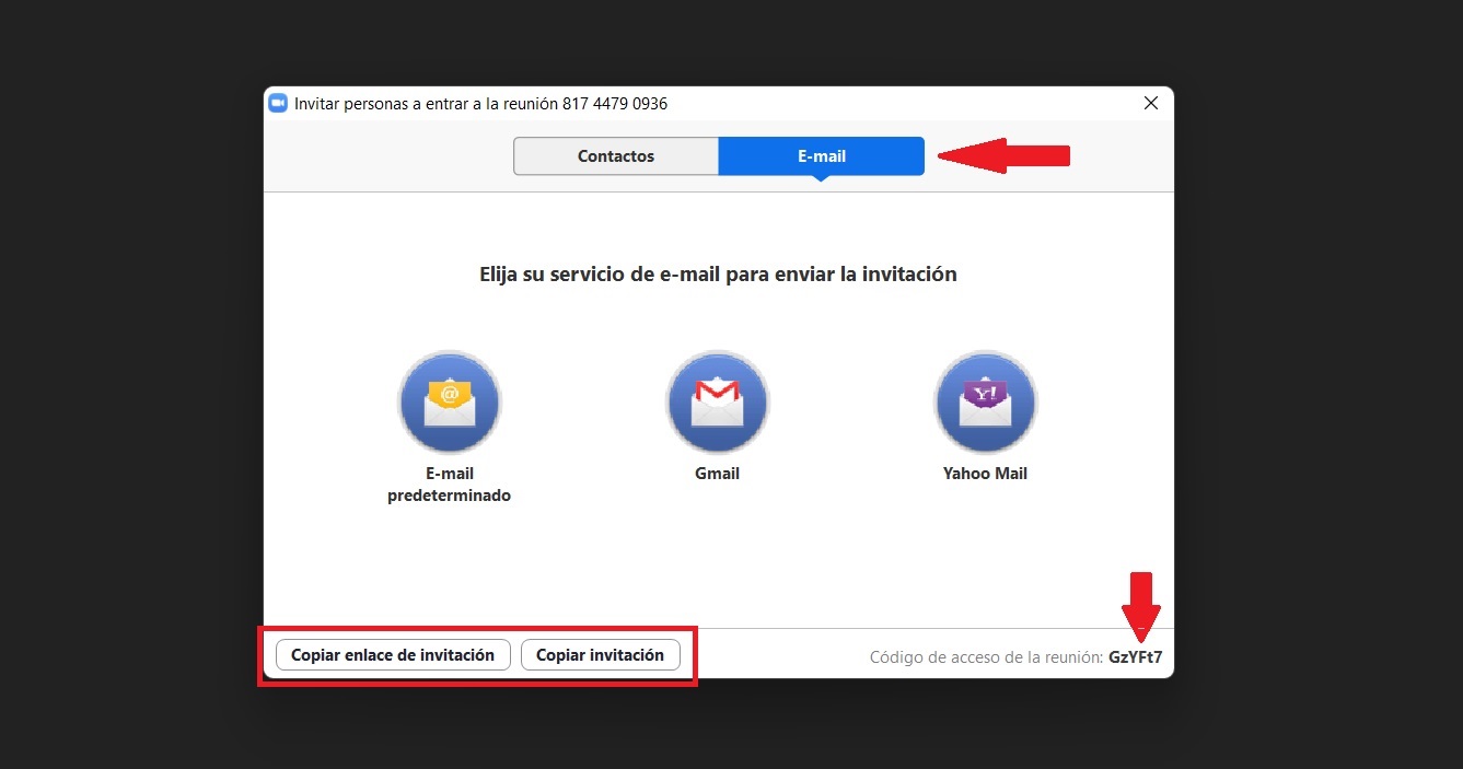 Cómo invitar a una reunión de Zoom