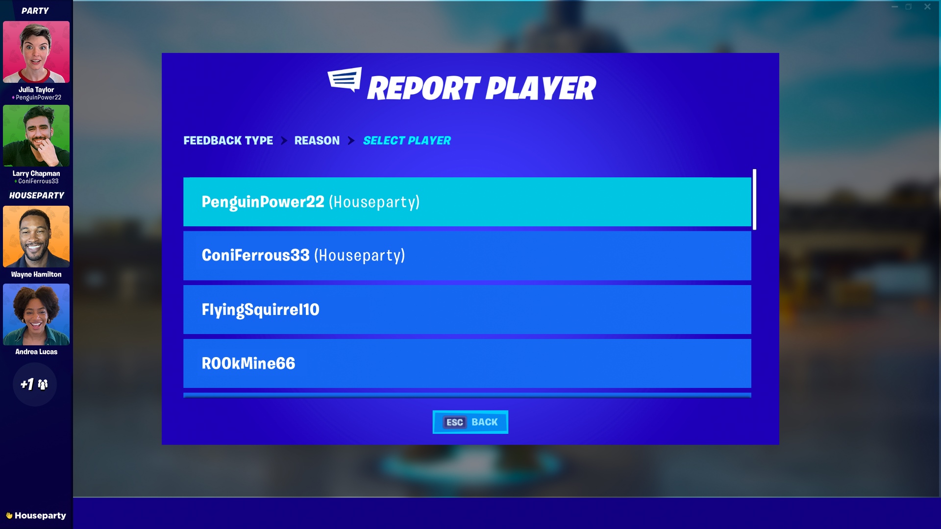 Modo Fortnite en Houseparty