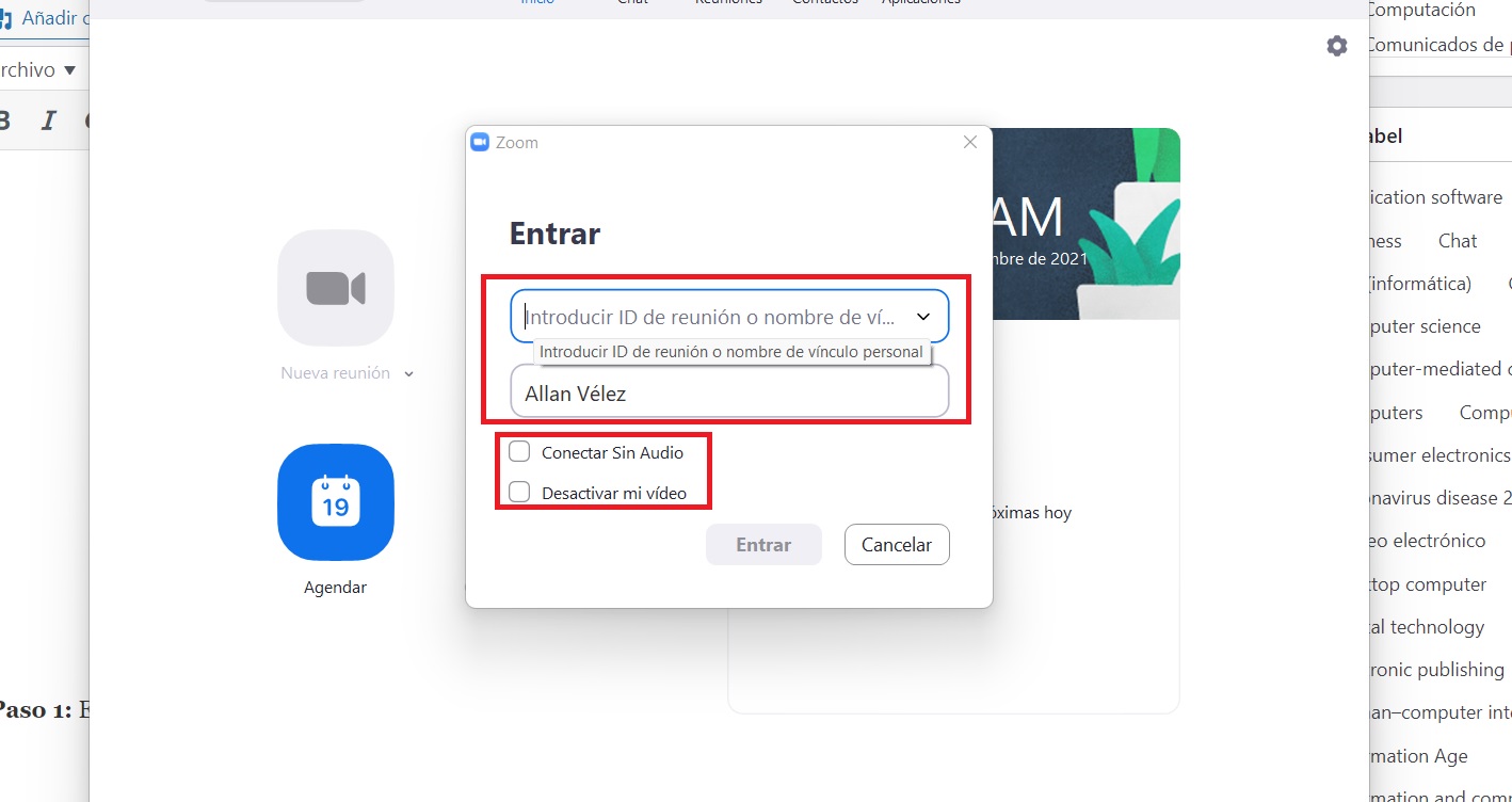 Cómo entrar a una reunión de Zoom