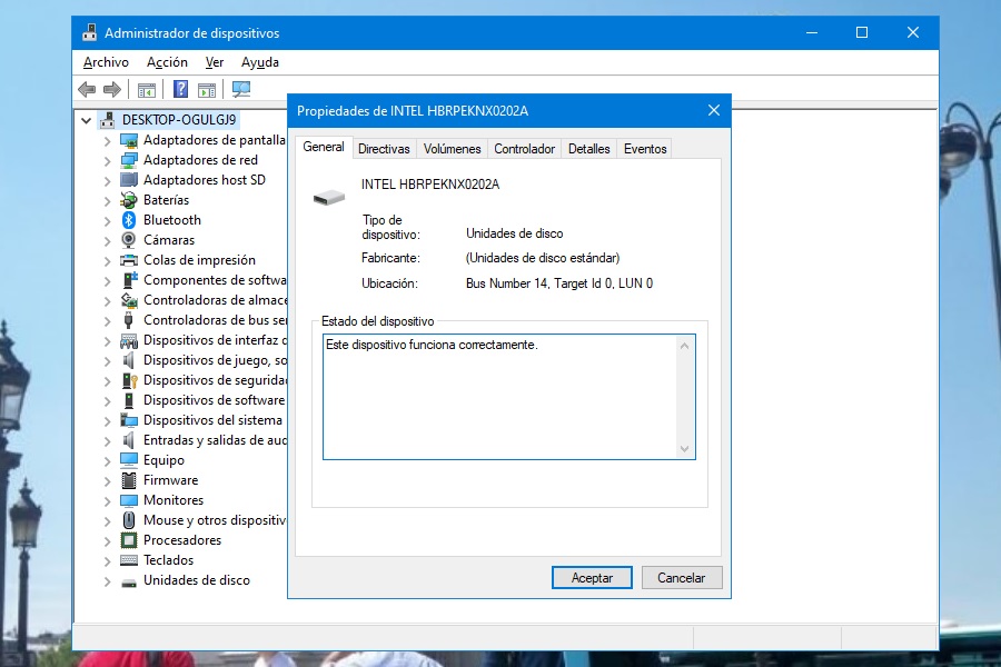 Detalles de Administrador de dispositivos y sus elementos