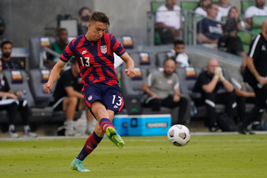 El estadounidense Matthew Hope durante el partido de semifinal contra Catar por la Copa Oro 2021