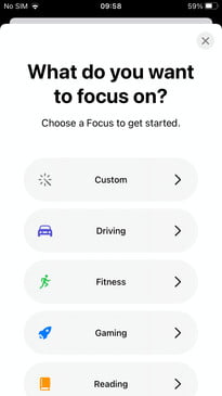 Imagen que muestra cómo crear un nuevo modo de Enfoque personalizado.