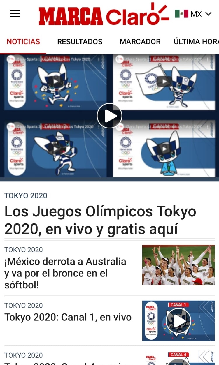 Marca Claro app Juegos Olímpicos de Tokyo 2020