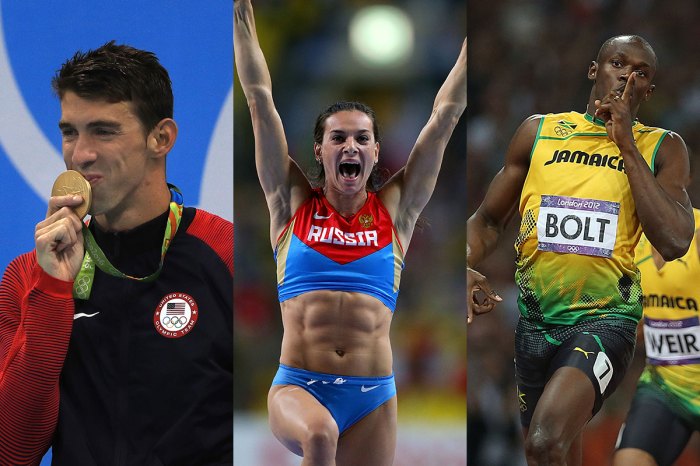 Michael Phelps, Elena Isinbaeva y Usain Bolt son poseedores de algunos de los principales récords olímpicos.