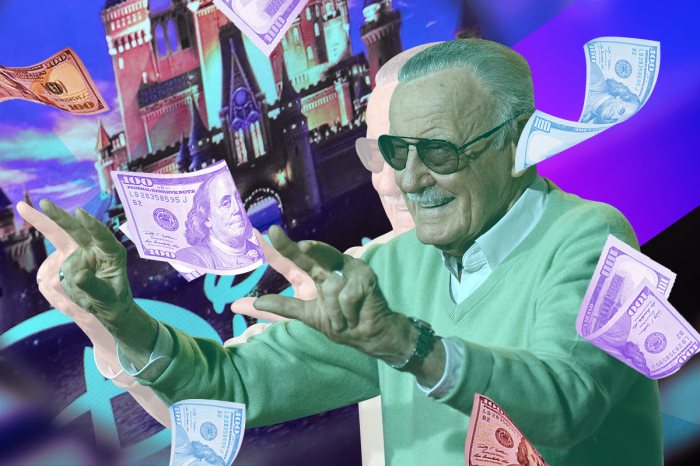 Una imagen de Stan Lee y la compra de Marvel por Disney