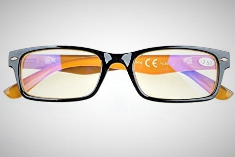 Rnow Gafas de ordenador antibrillo de tinte amarillo contra la fatiga ocular ideal para videojuegos 