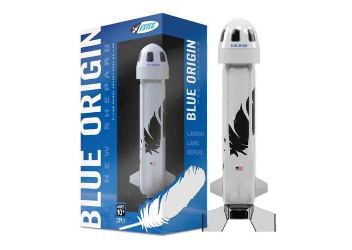 Este cohete de juguete celebra a la New Shepard de Blue Origin