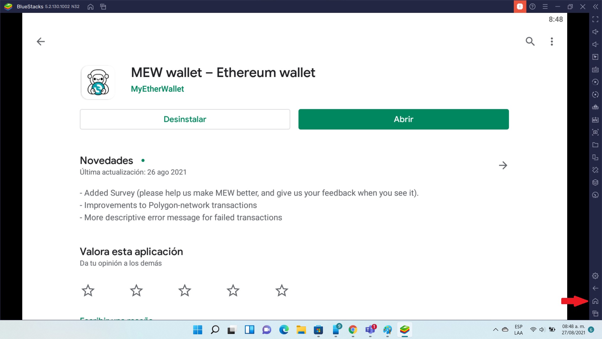 La Google Play Store en Windows 11 usando BlueStacks 5