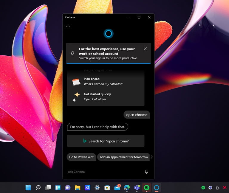 La herramienta de edición del registro se abre en Windows 11 para aprender cómo desactivar Cortana