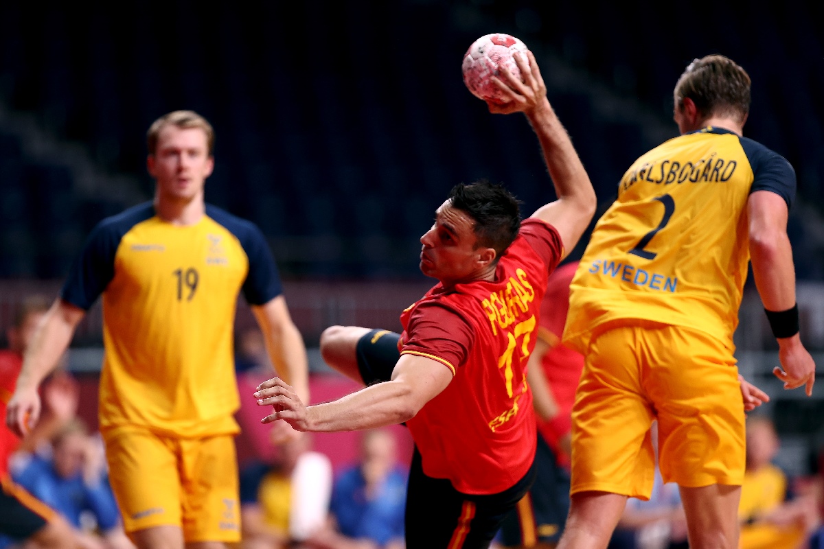 El pivote Adrià Figueras de la selección española de balonmano
