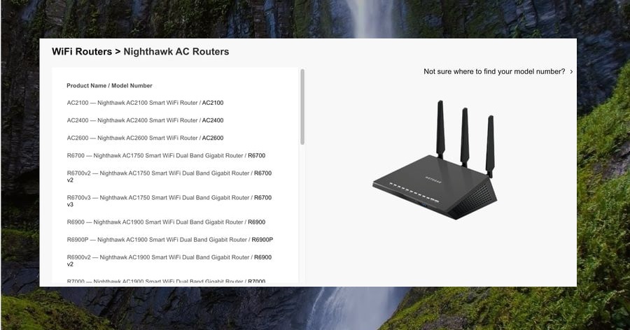 Lista de modelos de routers de AC Nighthawk.