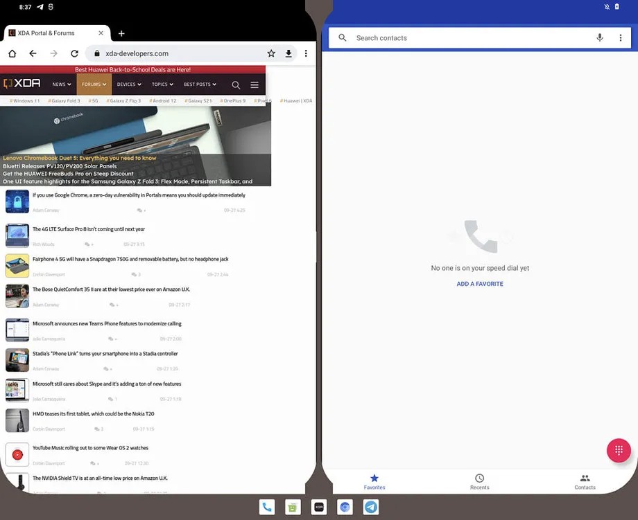 La imagen muestra un pantallazo del sistema Android 12.1