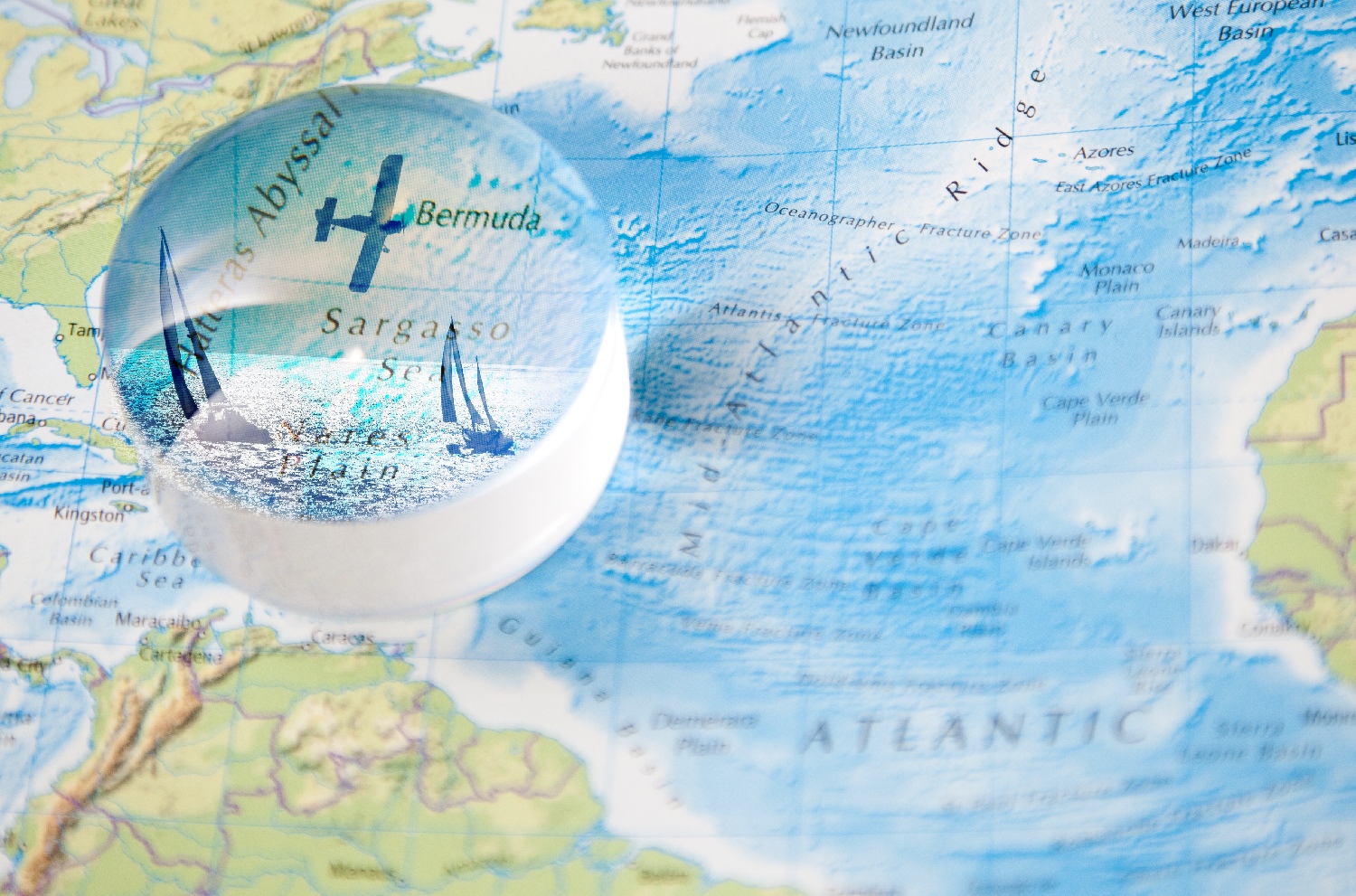 Mapa que muestra el Triángulo de las Bermudas