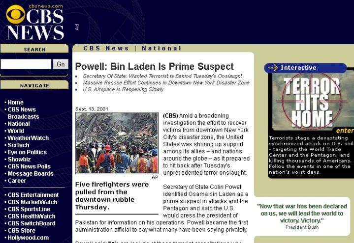 CBS Cover - 9/11 Attacks