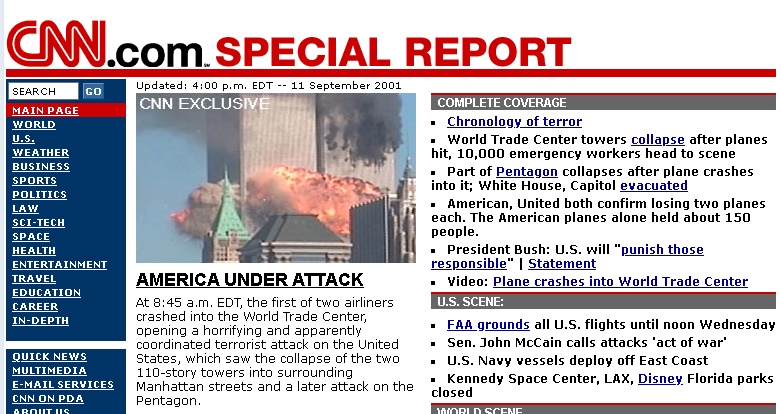 Portada CNN.ciom - Atentados del 11-S