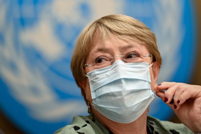 La imagen muestra a Michelle Bachelet, alta comisionada de la ONU para Derechos Humanos.