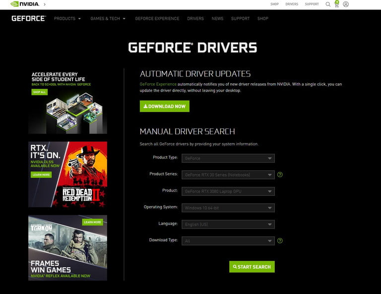 Controladores de GPU de Nvidia.