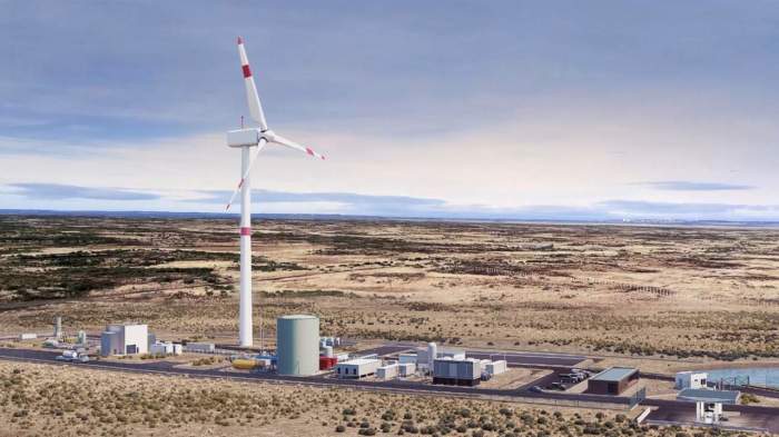 La imagen muestra la planta de e-fuels que se levantará en Punta Arenas.