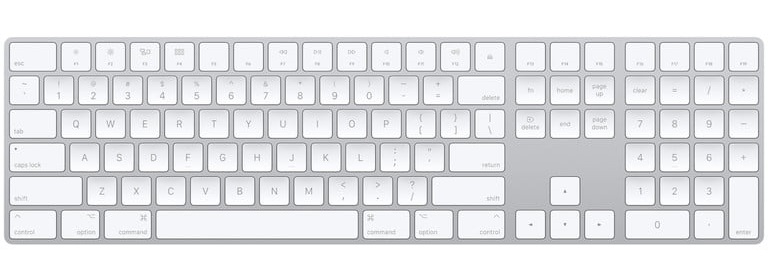 La parte superior del Apple Magic Keyboard.