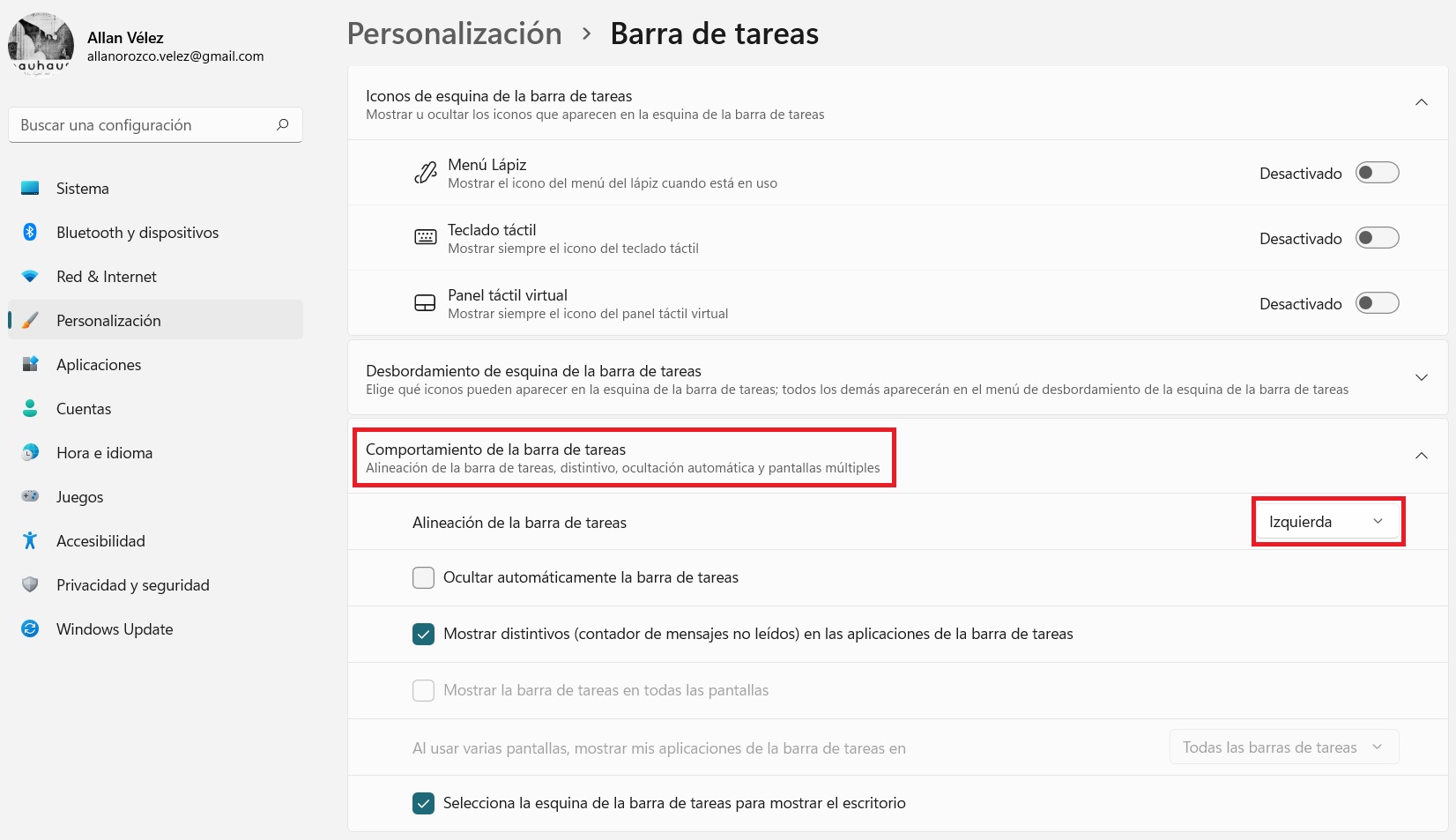 Cómo mover el botón de Inicio a la izquierda en Windows 11