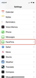 Configuración de FaceTime en iPhone 1