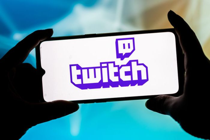 La imagen muestra el logo de Twitch en un teléfono móvil.