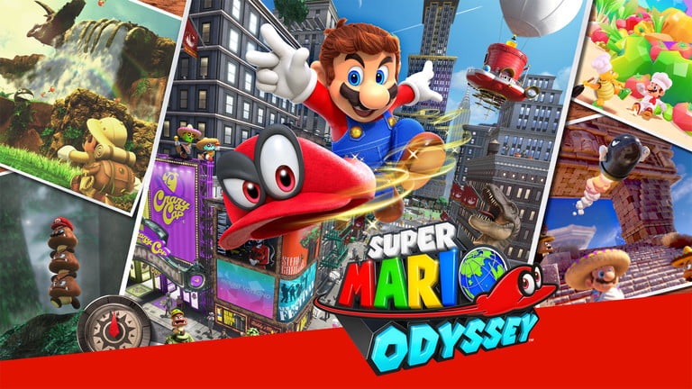 Arte de la portada de Super Mario Odyssey.
