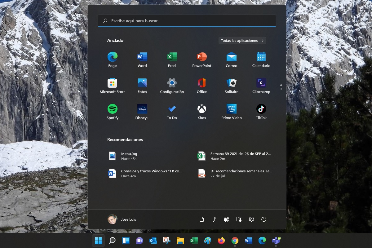 Ocultar archivos recomendados a favor de las aplicaciones sugeridas