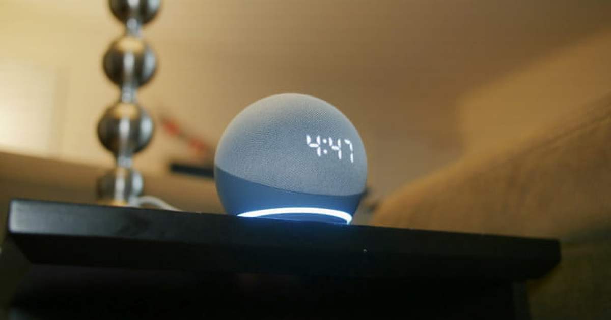 Nueva Echo Dot Reloj 4ta Gen - Bocina Inteligente Con Alexa Azul