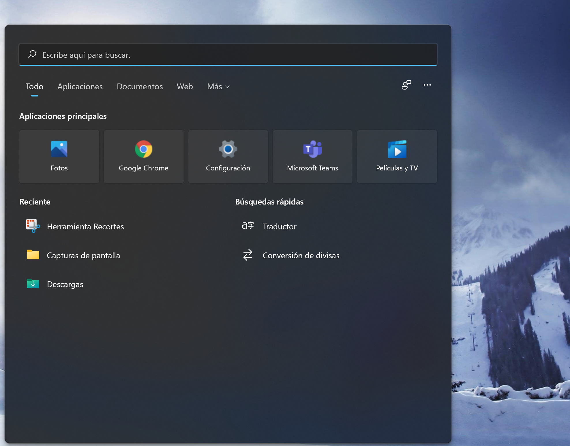 Búsquedas rápidas en Windows 11