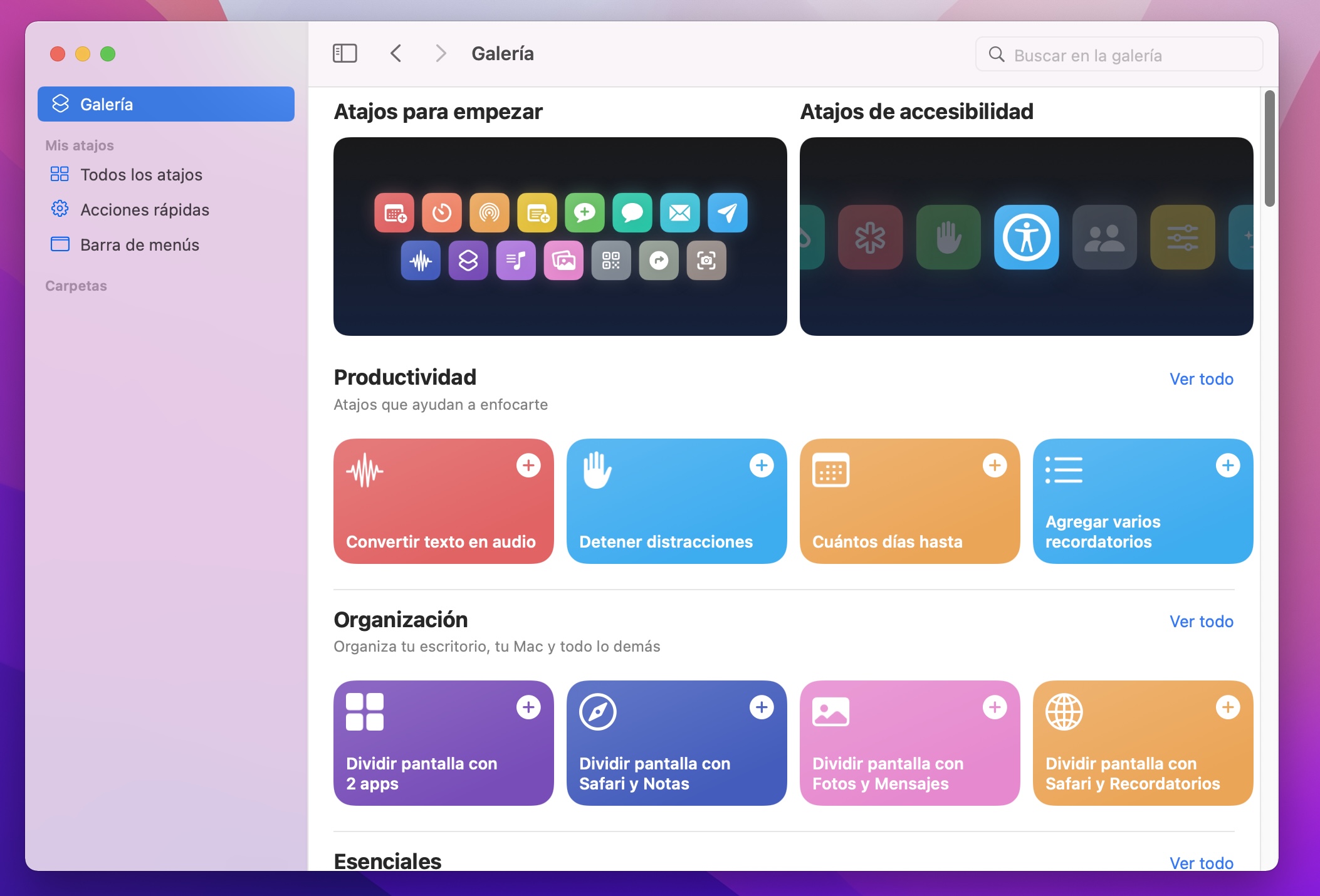 Atajos en macOS Monterey