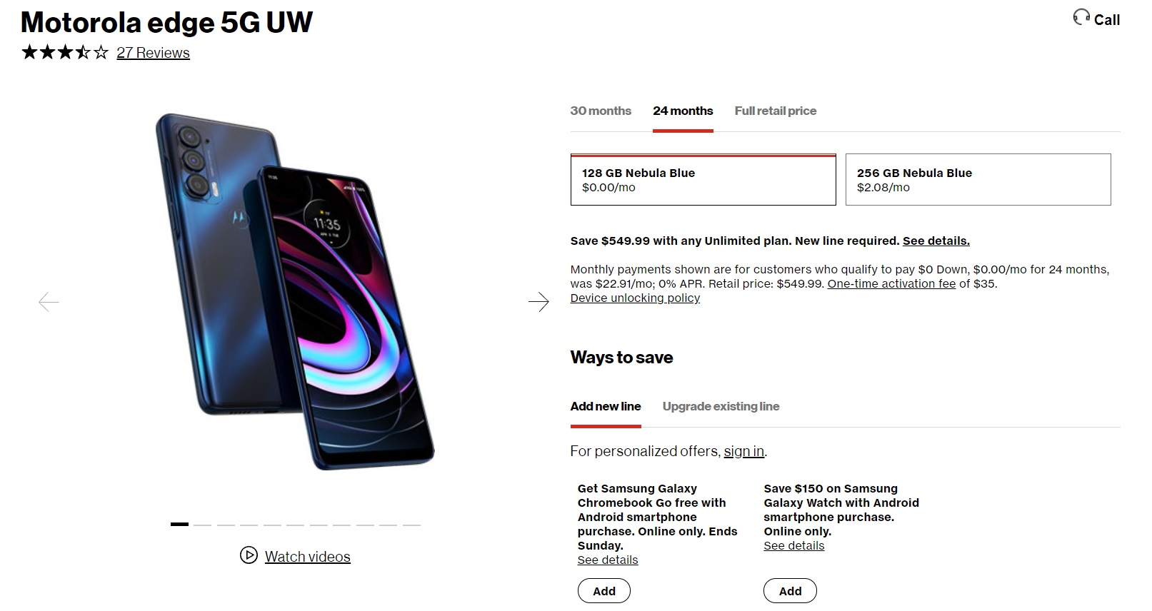 Motorola Edge 5G UW gratis con las ofertas de Verizon del Black Friday 20210