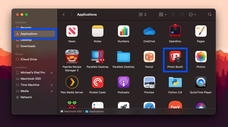 Aplicación de cabina de fotos.