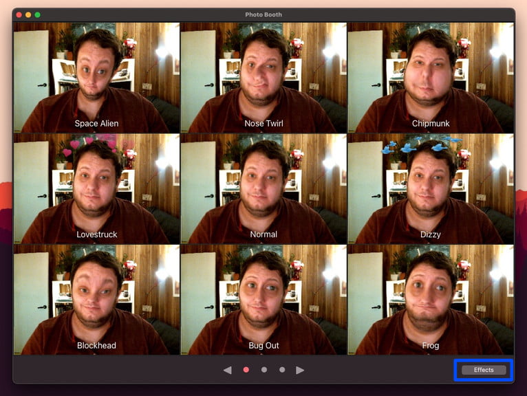 Efectos de fotomatón.