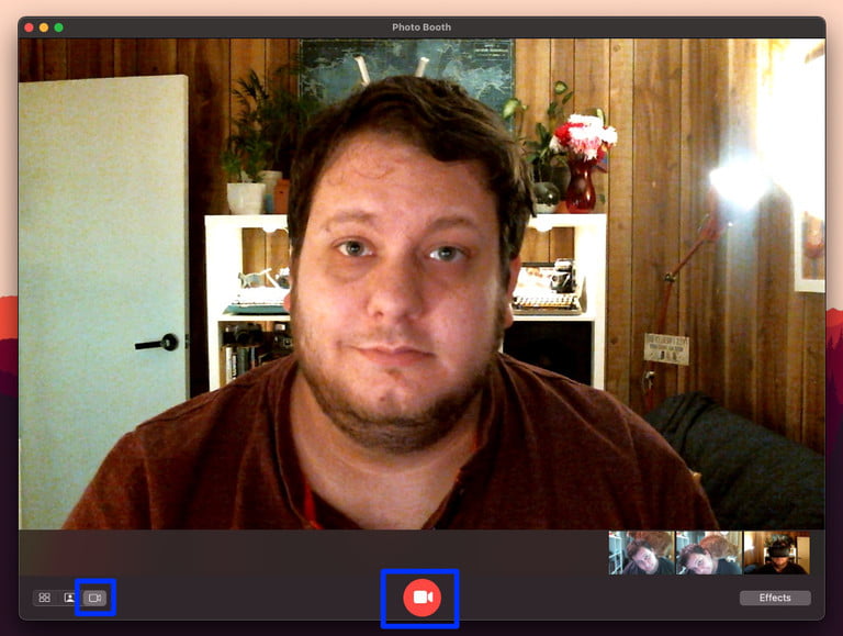 Grabación de video de Photo Booth