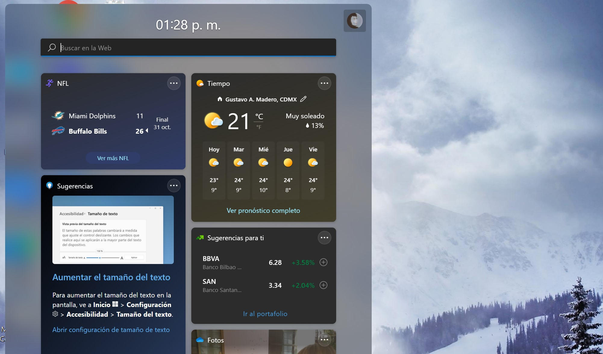 Widgets en Windows 11