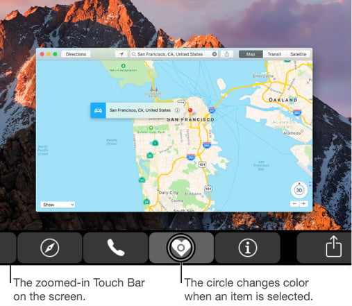 Barra táctil ampliada