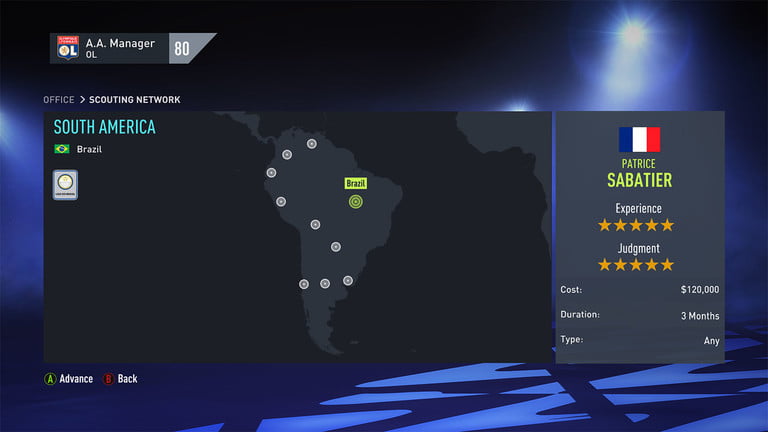 La pantalla de destino de los visores en FIFA 22.