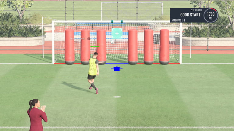 Una sesión de entrenamiento de lanzamiento de penaltis en FIFA 22.